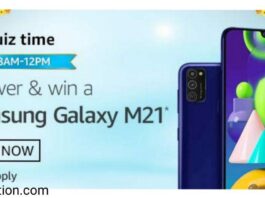 Amazon 4 October 2020 Quiz Answers & Win Samsung Galaxy M21*